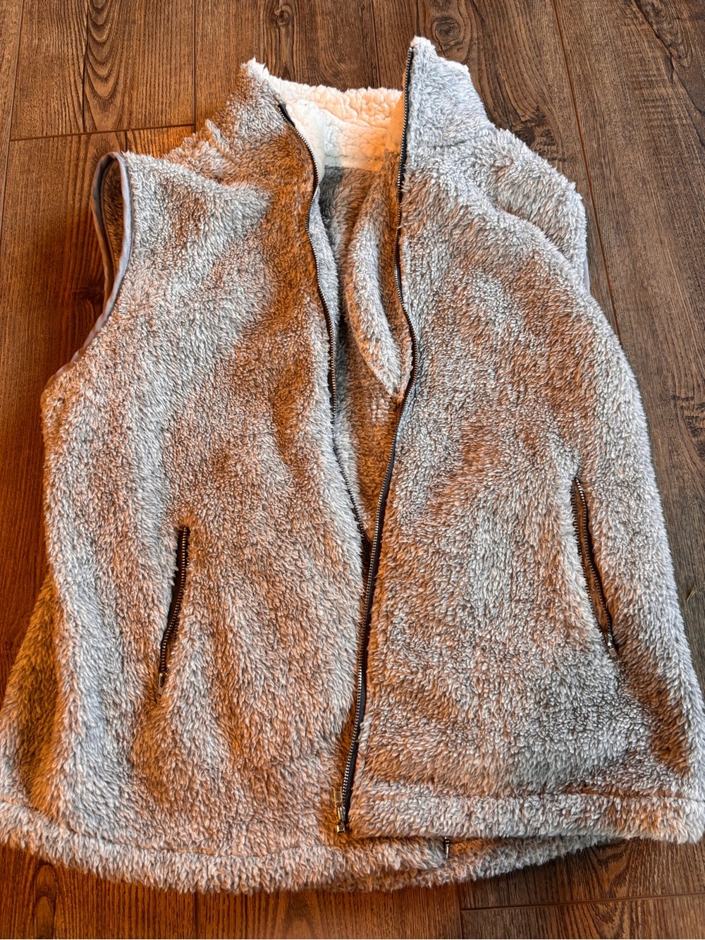 Gray Sherpa Fleece Vest